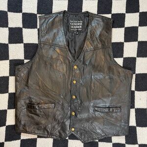 genuine leather patchwork vest navarre leather company men's size xxl